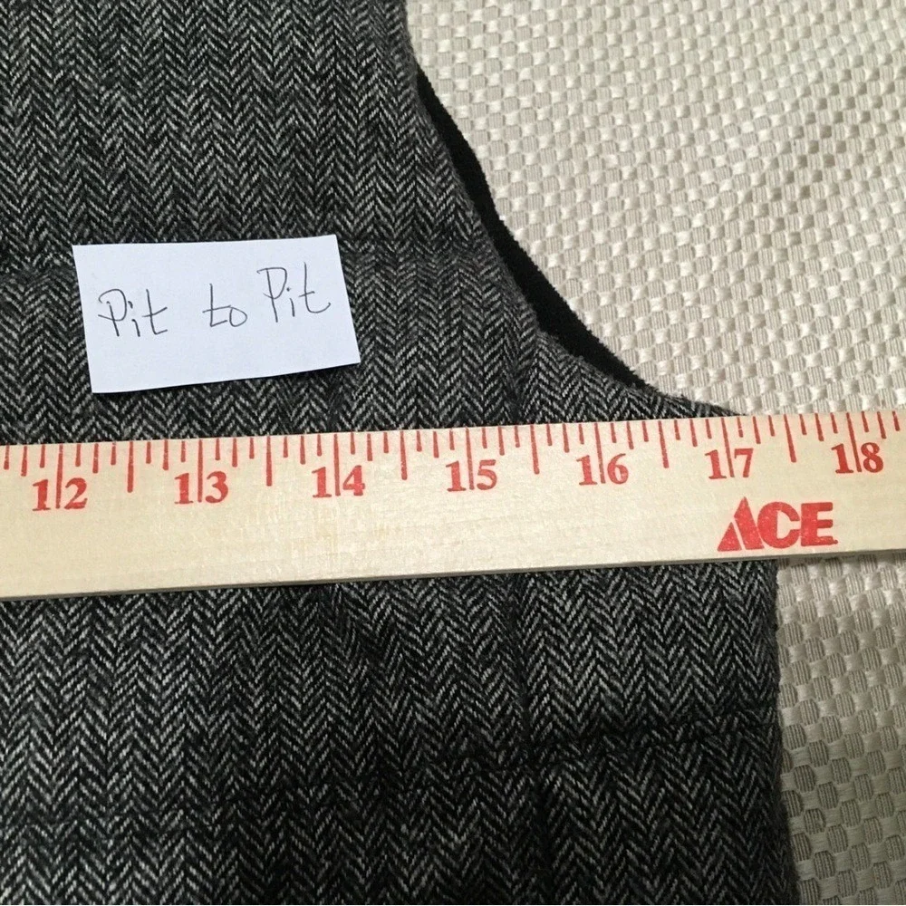 Old Navy Women's Puffer Vest Herringbone Tweed Full‎ Zip Stand Collar XS